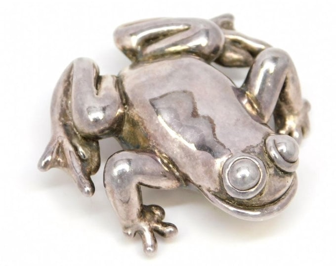 Sculptural Frog Sterling Silver Frog Brooch | Ben Ari