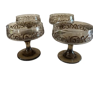Libbey Glass Coupe Sherbet Set | Prada Pattern Champagne Glass