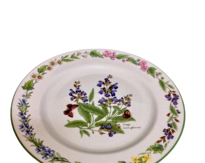 Royal Worcester Salad Plate: Vintage Herbs Pattern, Sage Design