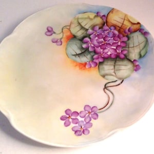 Hand-Painted Violet Wall Plate: Vintage German Porcelain Decor, Jaeger & Co.
