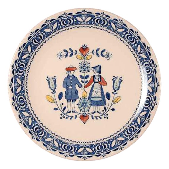 Vintage Johnson Brothers Ironstone Plate Hearts & Flowers