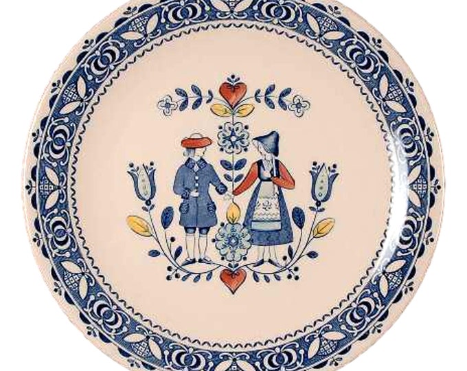 Vintage Johnson Brothers Ironstone Plate Hearts & Flowers Staffordshire Old Granite