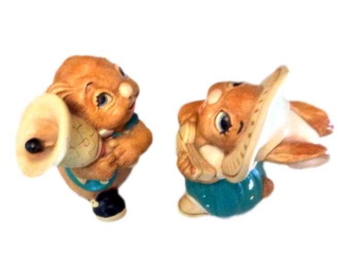 Anthromorphic Bunny Figurines | Vintage Pendelfin Stonecraft Bunny Set Made in England