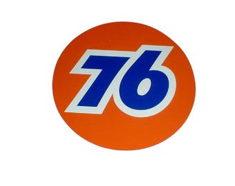 Vintage Union 76 Decal: 1990s Gas Station Sticker, NASCAR Sponsor (6.5&quot; Diameter)