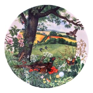 Vintage Wedgwood Plate: Meadows & Wheatfields Country Panorama