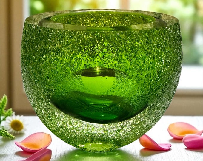 Fifth Avenue Crystal Tea Light Holder Green Geode Shaped Gift For Christmas