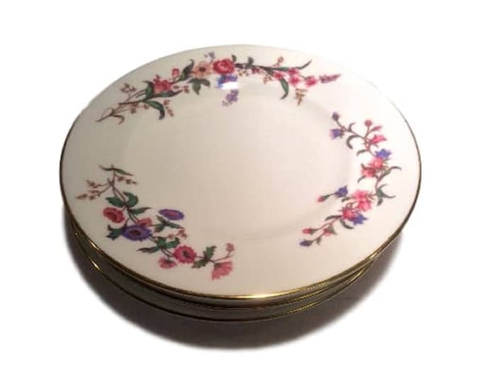 Vintage Wedgwood Devon Sprays Plates: English Bone China with Floral Design