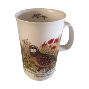 Vintage Dunoon Fine Bone China Mug: Red-Legged Partridge, Susan Scullard Design