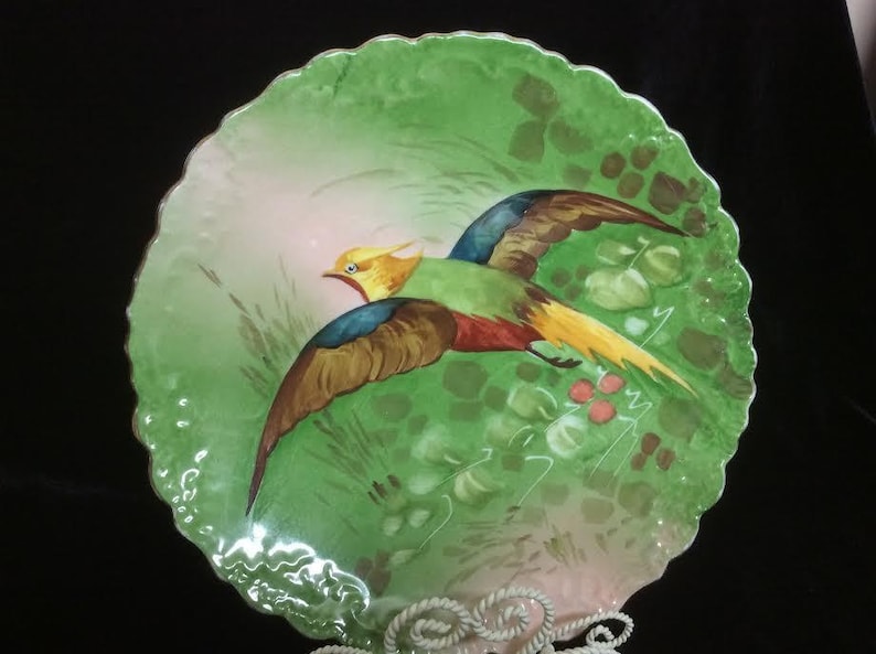 Limoges B/&H Pheasant Hand Painted Charger Christmas Limoges Wall Plate Game Bird