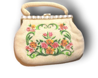 Vintage Floral Handbag | Beaded Floral Purse | Gift For Her