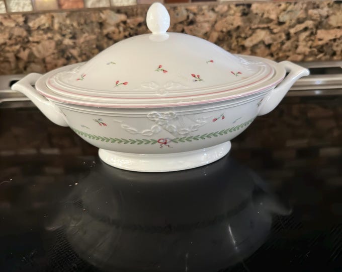 Vegetable Dish Villeroy & Boch Tiamo Rose Buds Blue Flowers