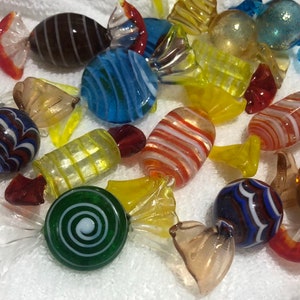Hand Blown Art Glass Candy Set: Vibrant Home Decor, Vintage Gift