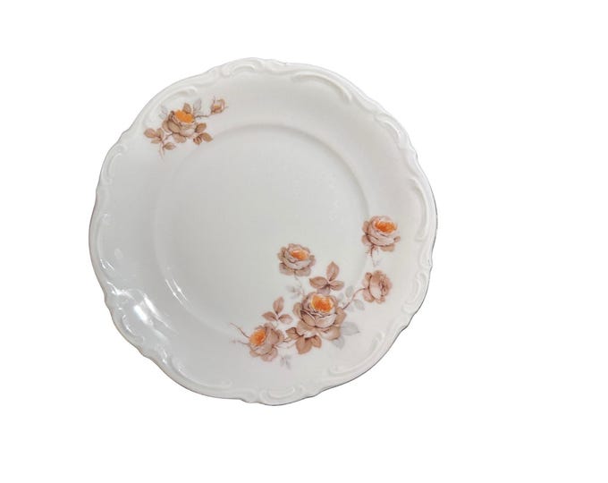 Norway Rose Pattern Mitterteich Bavarian Luncheon Plates Set of 3