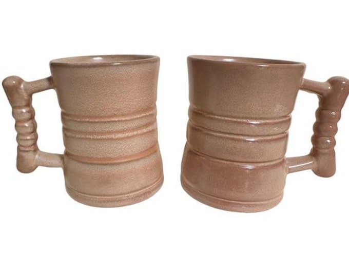 Coffee Lovers Gifts Frankoma Coffee Cups Set: Mid Century Cinnamon Pottery Drinkware