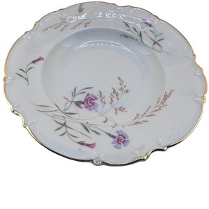 Rim Soup Bowls | Vintage Hutschenreuther Pasco Sylvia | Multicolor Flowers | Set of 3 Soup Dishes