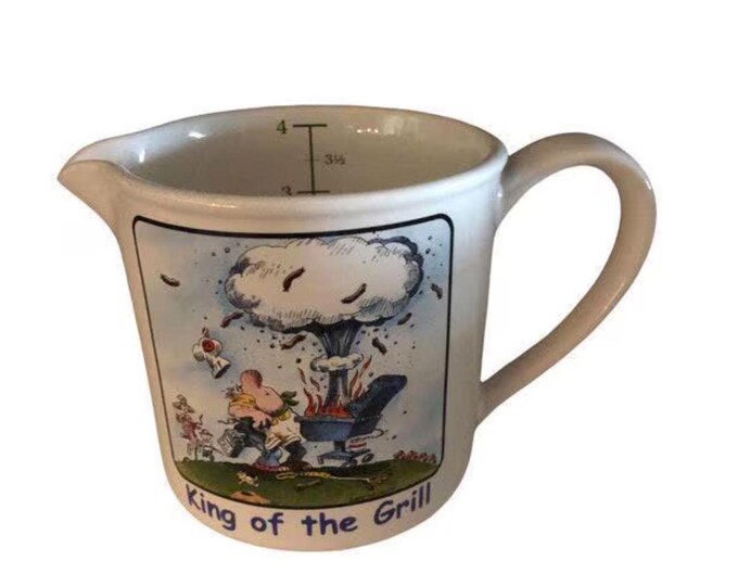 Gary Patterson Porcelain Measuring Cup: King of the Grill, Funny Dad Gift
