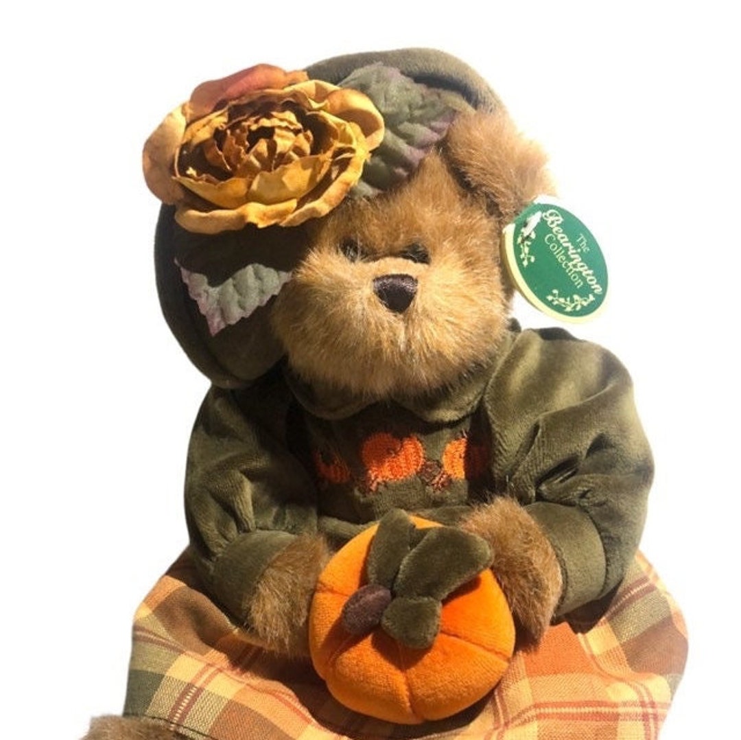 Bearington Bears Plush Teddy Bear With Pumpkin Decor Cute Thanksgiving