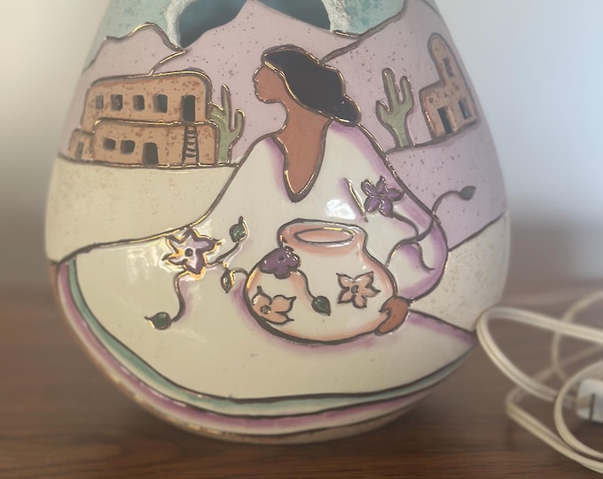 Nizhoni Table Lamp Southwestern Native American Navajo Wedding Design | Art Pottery
