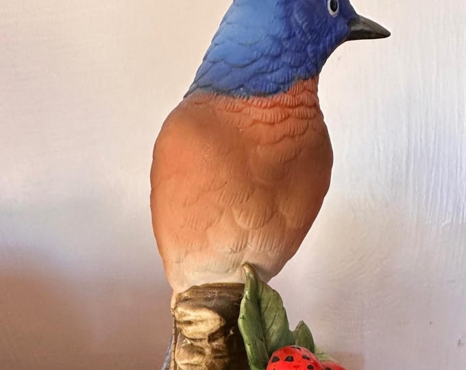 Blue Bird Figurine by Lefton China, KW7457, Decorative Display