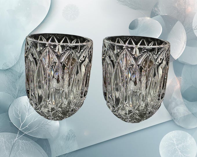 Vintage Mikasa Saxon Whiskey Glass Set of 2