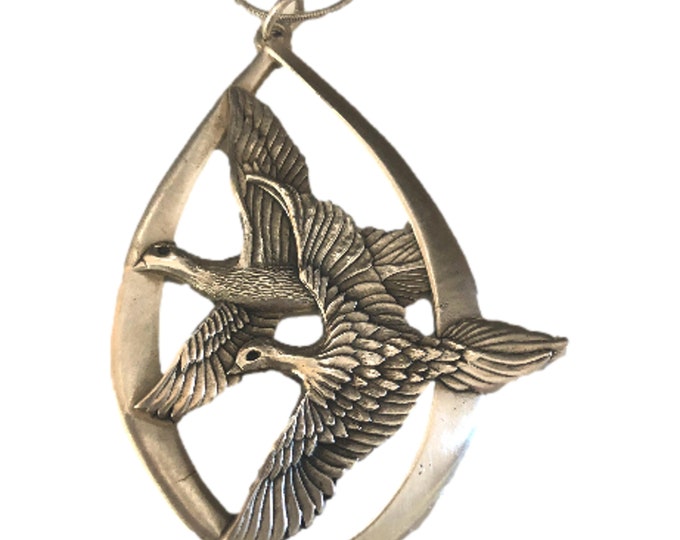 Vintage Sterling Silver Dove Pendant Necklace - Wallace 1972