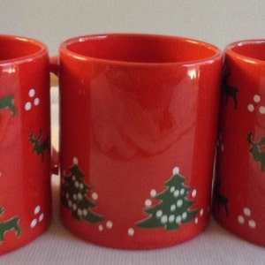 Waechtersbach Coffee Mugs, Christmas Tree Design, Reindeer Christmas Mug