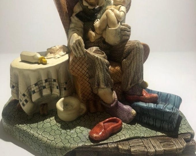 Naturecraft collector figurine, hand painted stoneware mantel decor