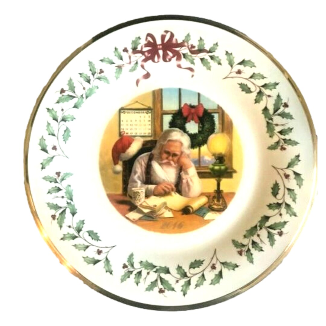 Lenox Christmas Santa Plate Annual Holiday Wall Hanging Plate Etsy