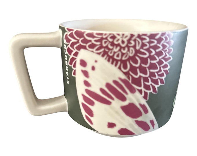 Starbucks Flora Butterfly Cup, Ceramic Coffee Mug, 12 oz