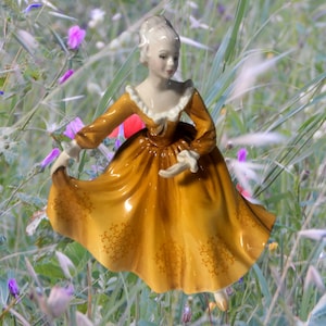 Royal Doulton Kirsty Figurine: Hand-Painted Bone China, Orange Dress, 1970 Limited Edition