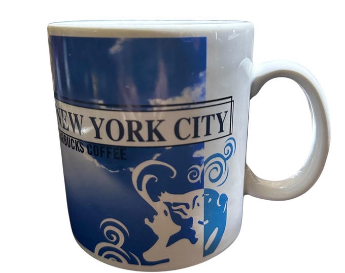 Vintage Starbucks NYC Jumbo Mug: 1999 Collector's Souvenir