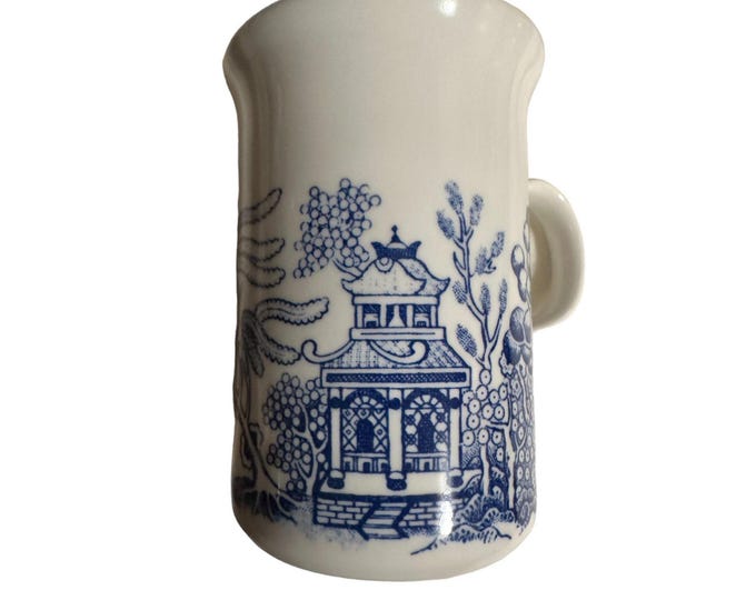 Blue Willow Staffordshire Coffee Mug | Asian Pagoda Design