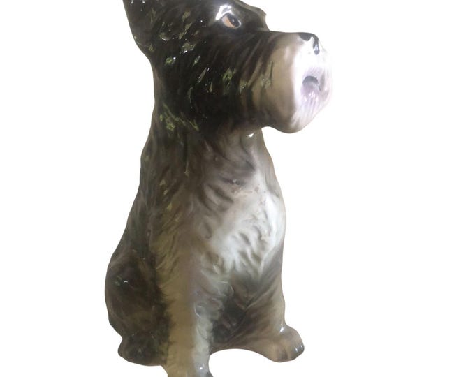 Vintage Inarco Schnauzer Dog Figurine: Collectible Porcelain Terrier Statue E 1750