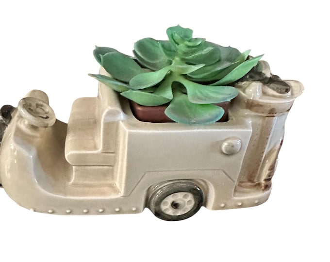 Indoor Planter Vintage Inarco Golf Cart Ceramic Pot CN-133 Unique Golfer Gift Decor