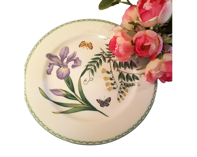 Vintage Mikasa Garden Gallery Salad Plates (Set of 4) - Iris & Butterfly Floral China