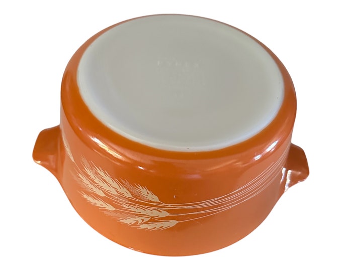 Vintage Pyrex Autumn Harvest Bowl: 1.5 QT Orange Wheat Kitchen Decor