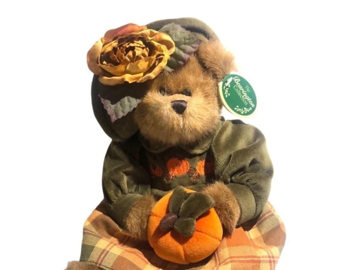 Bearington Bears Plush Teddy Bear: Fall Pumpkin Decor
