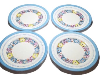 Royal Albert Crown China | Set 4 Lunch Plates | Dorothy Pattern