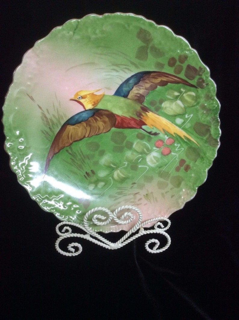 Limoges B/&H Pheasant Hand Painted Charger Christmas Limoges Wall Plate Game Bird