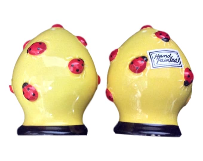 Vintage Department 56 Ladybug Salt and Pepper Shakers: Hand-Painted Kitchen Decor