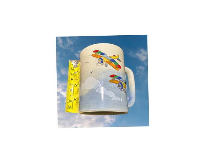 Otagiri Mug Airplane Coffee Cup: Embossed Biplane Design