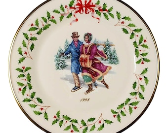 Lenox Christmas Annual Holiday Collector Plate 1998 | Skaters