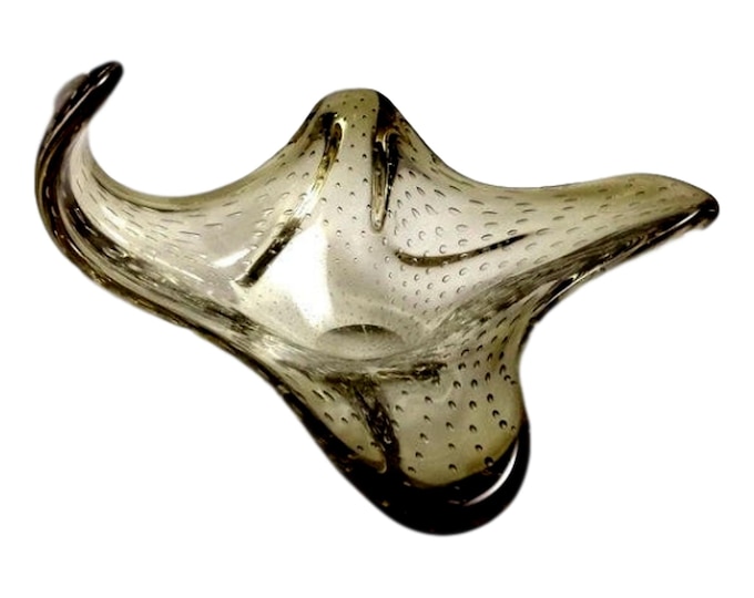 Vintage Murano Glass | Free Form Bowl | Bullicante Art Glass Dish