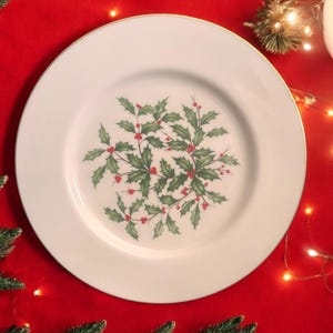 Assiette plate LENOX Holiday China : vaisselle de Noël en porcelaine ivoire