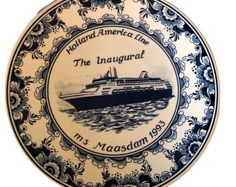 Vintage Holland America Line | The Inaugural ms Maasdam Wall Hanging Plate