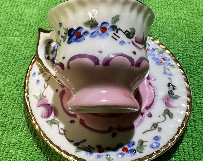 Aviero Portugal Porcelain Miniature Teacup Saucer