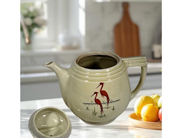 Retro Drip O Lator Porcelain Coffee Pot Bird Design, Enterprise Aluminum Company