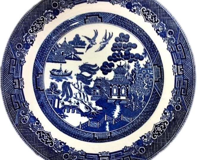 Blue Willow Plates, Johnson Brothers Ironstone, Vintage KItchenware