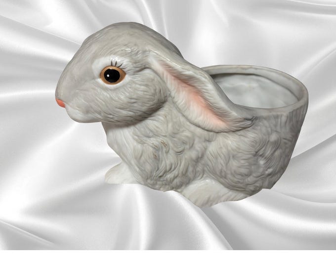 Holland Floral Bunny Rabbit Ceramic Planter for Easter