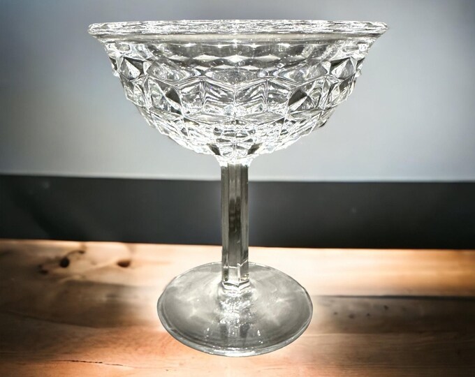 Fostoria Crystal Set, Vintage Champagne Glass Set, Clear Stemware